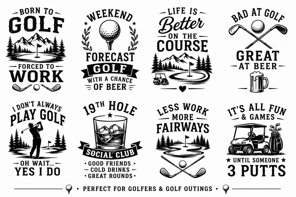 Golf Pint Glasses - Set of 4