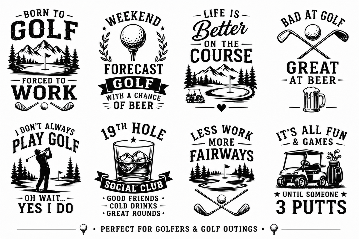 Golf Whiskey Glasses - Set of 4