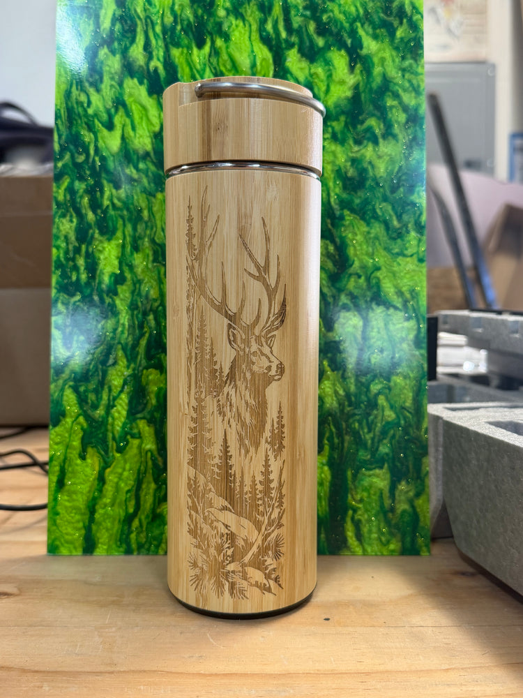 Personalized Bamboo Bottle w/ Strainer
