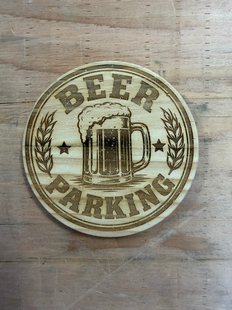 Personalized Circular Pine Coaster - Set of 4