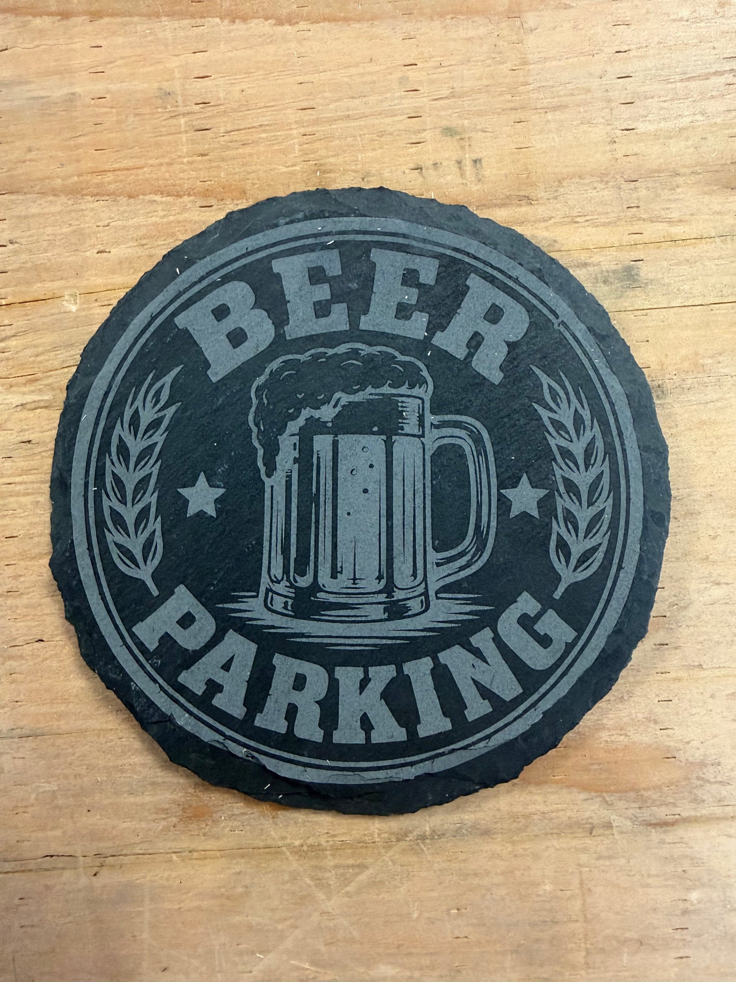 Personalized Circular Slate Coaster - Set of 4